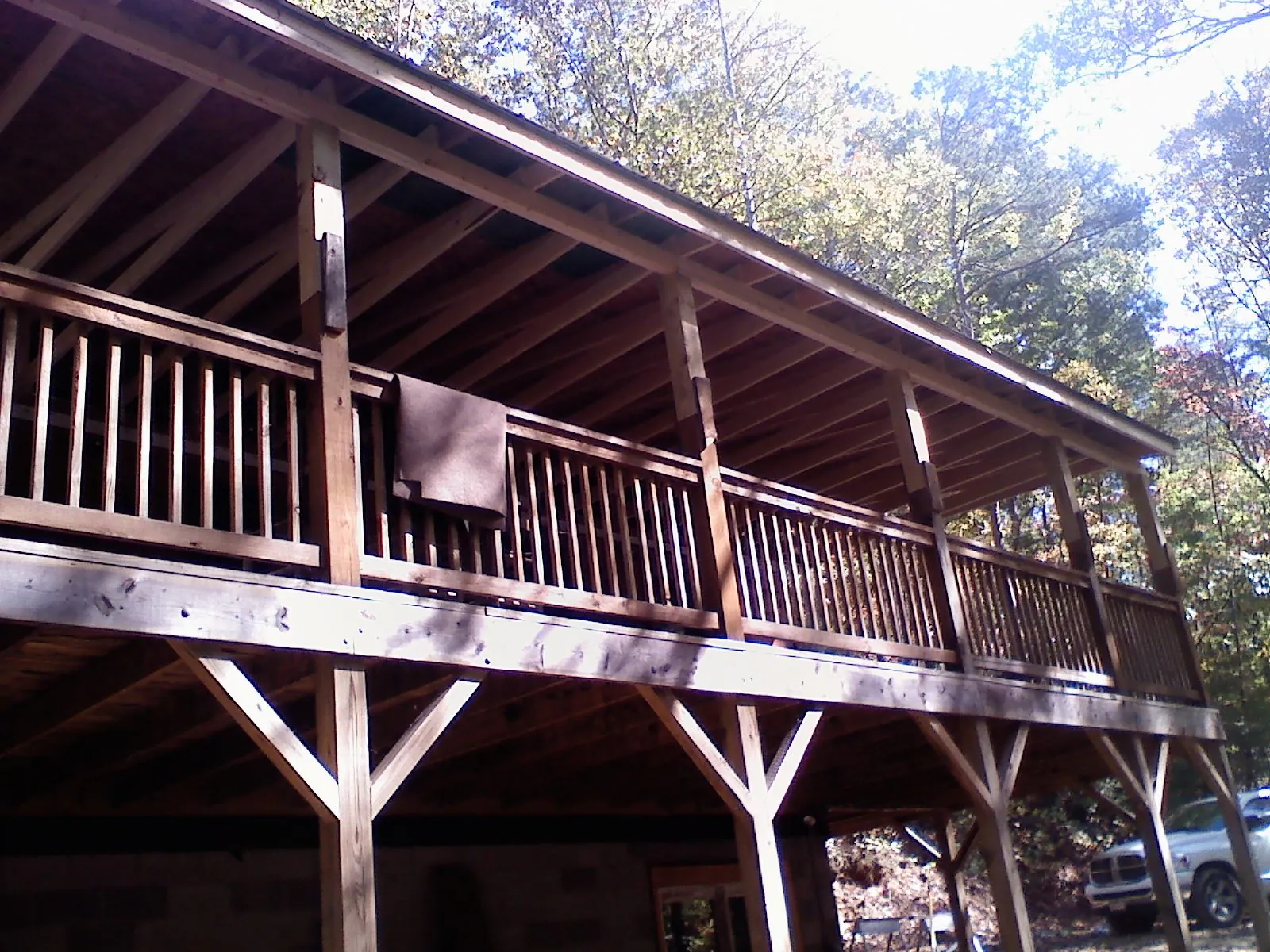 Timber framing under a new elevated porch and deck — Roof Leak Repair in Grant by Roofing Brothers